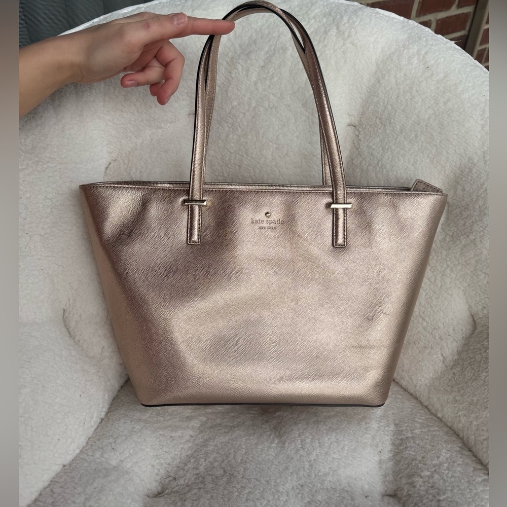 Kate Spade New York Cedar Street Mini Harmony Leather Tote, gold rose color